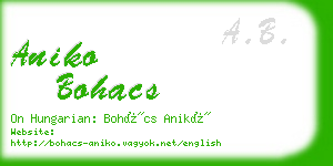 aniko bohacs business card